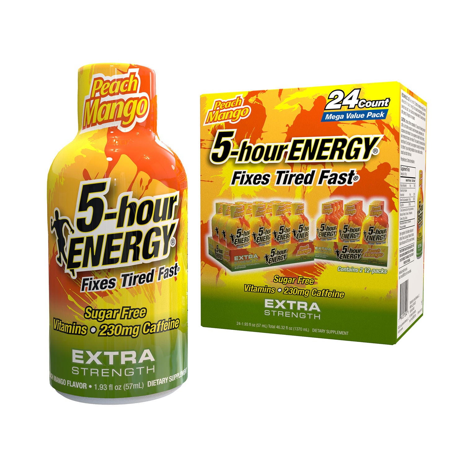 5-hour ENERGY Shot, Extra Strength, Peach Mango (1.93 oz., 24 ct.)
