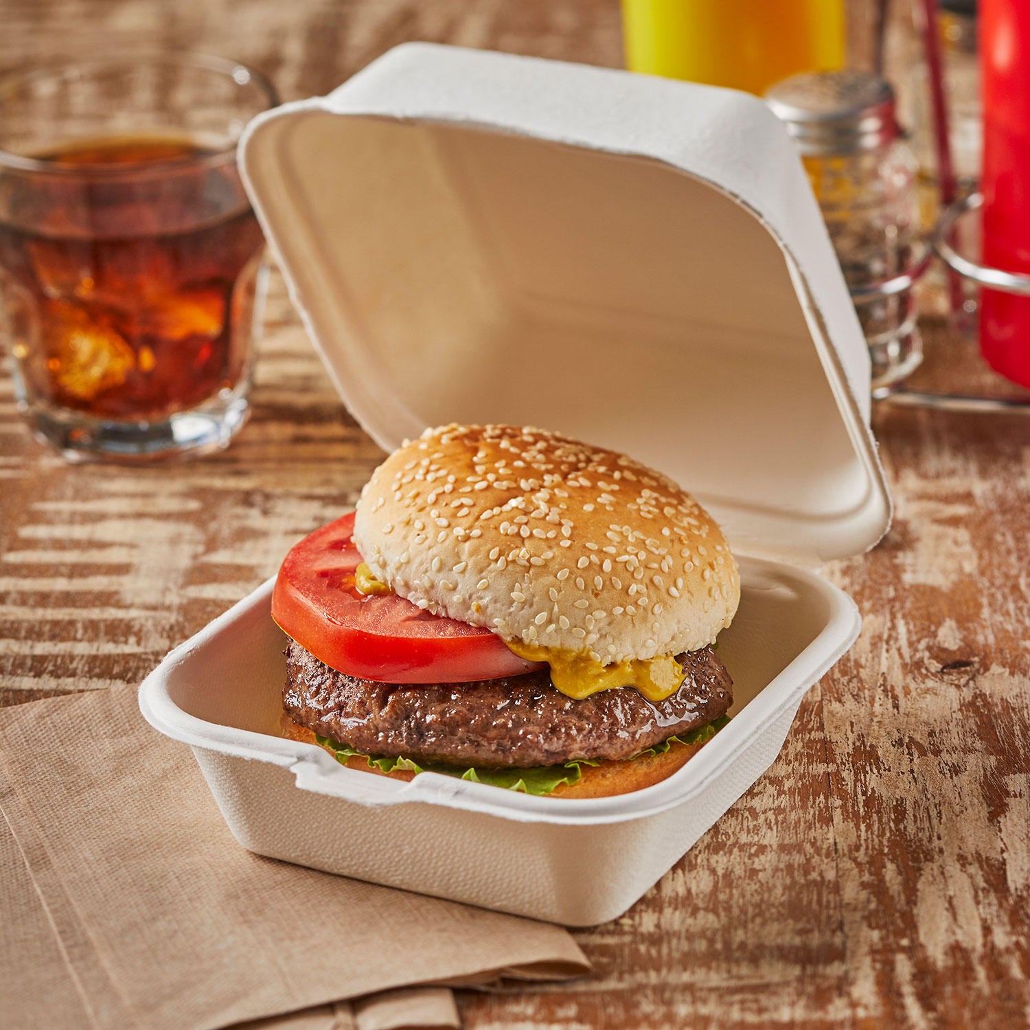 Hefty ECOSAVE Sandwich Hinged Lid Container (6" x 6", 100 ct.)