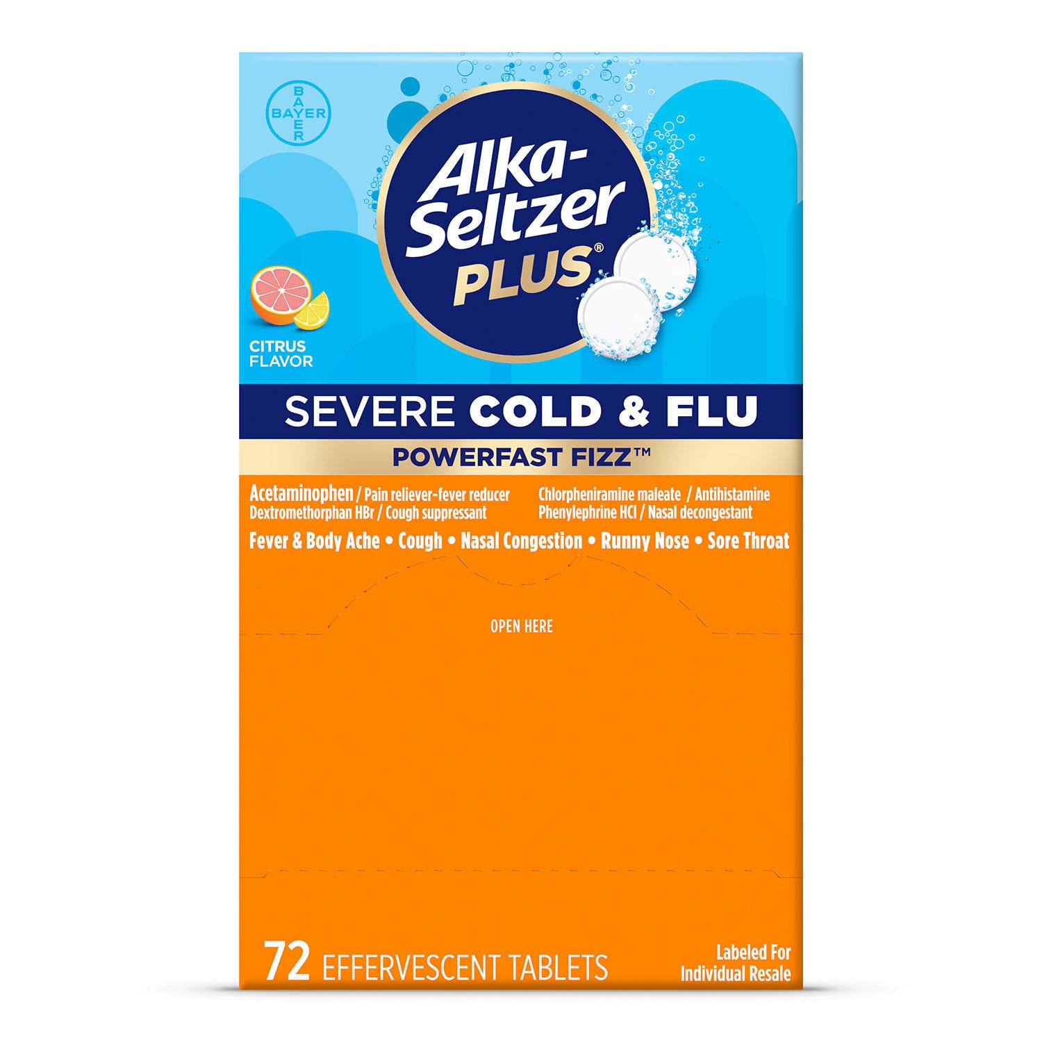 Alka-Seltzer Plus Severe Cold and Flu, Citrus (72 ct.)