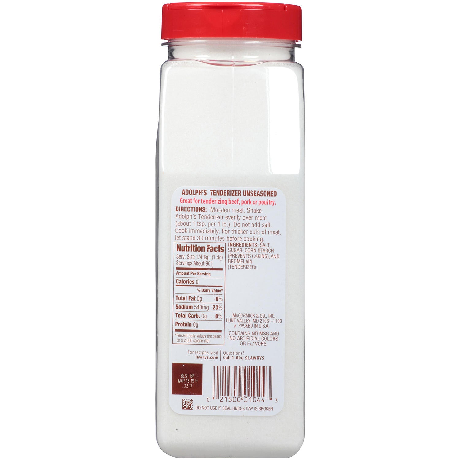Adolph's Unseasoned Tenderizer (44.5 oz.)