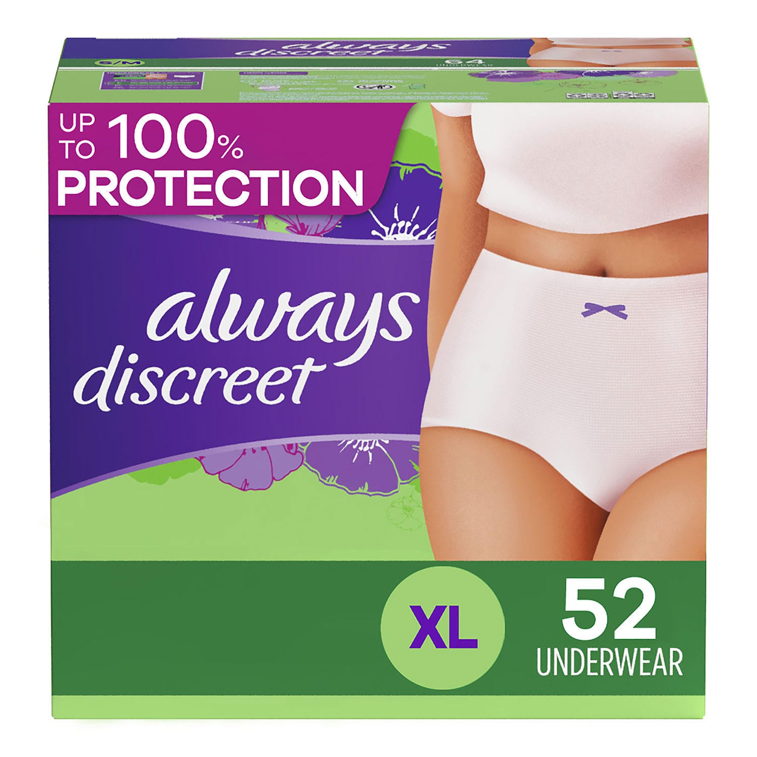 Always Discreet Incontinence & Postpartum Underwear for Women, Maximum (Choose Your Size)