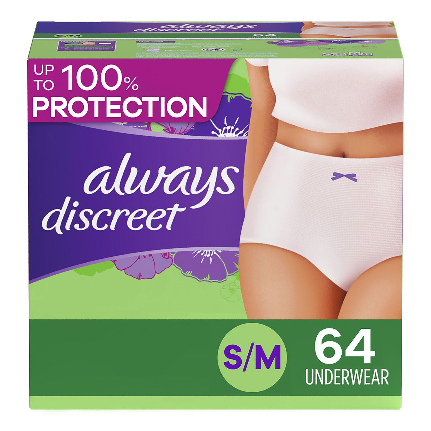 Always Discreet Incontinence & Postpartum Underwear for Women, Maximum (Choose Your Size)