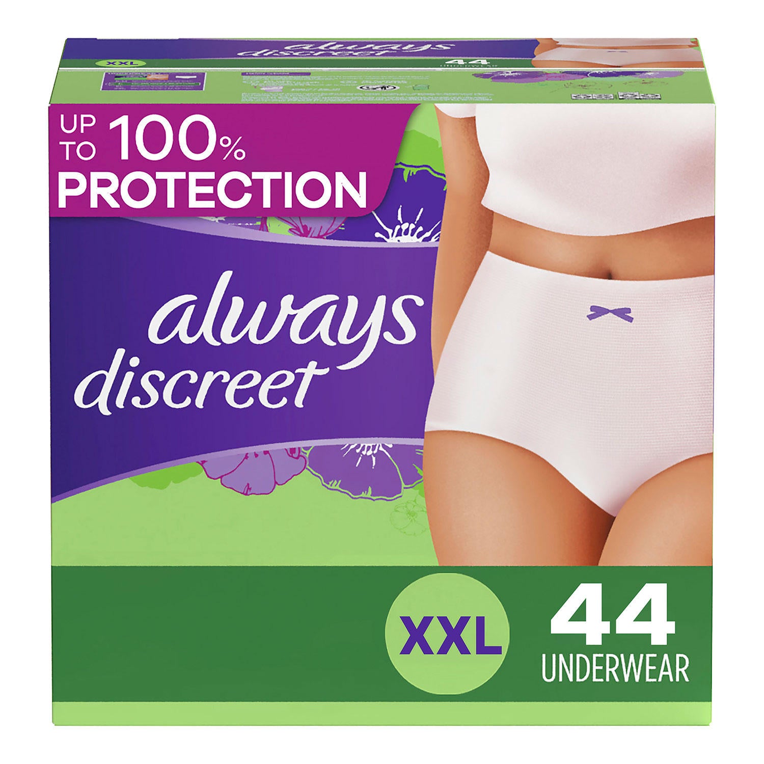 Always Discreet Incontinence & Postpartum Underwear for Women, Maximum (Choose Your Size)