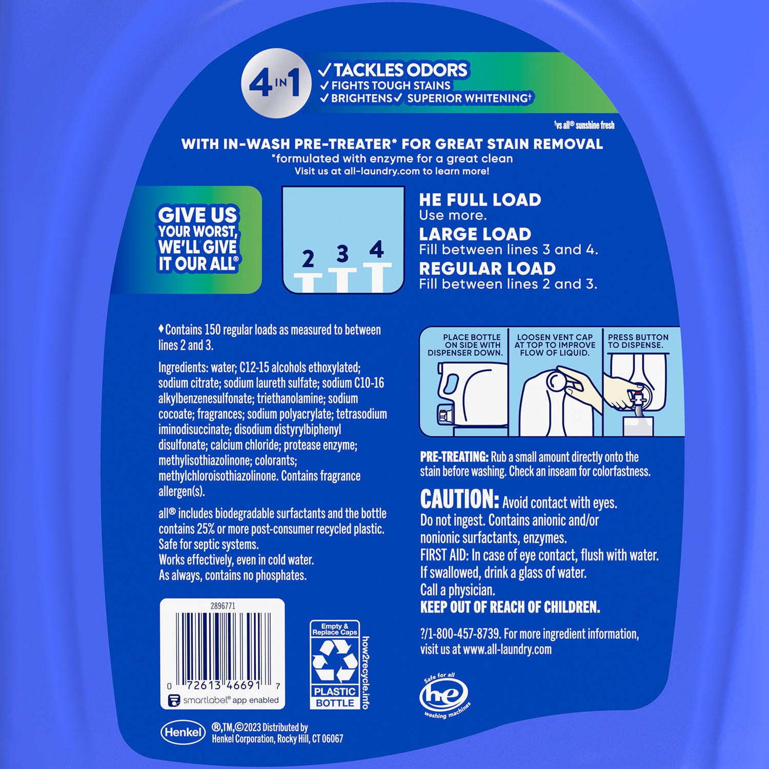 all Advanced 4-in-1 (150 loads., 255 fl. oz.)
