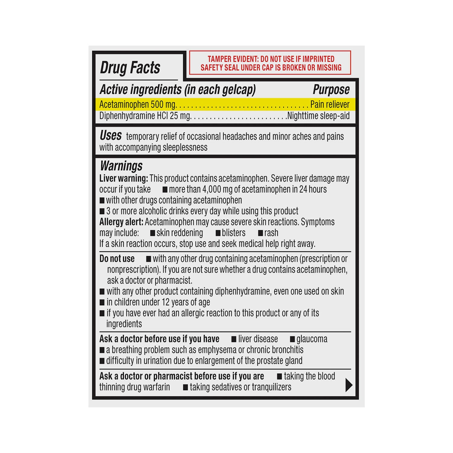 Member's Mark Acetaminophen PM Gelcaps (375 ct.)