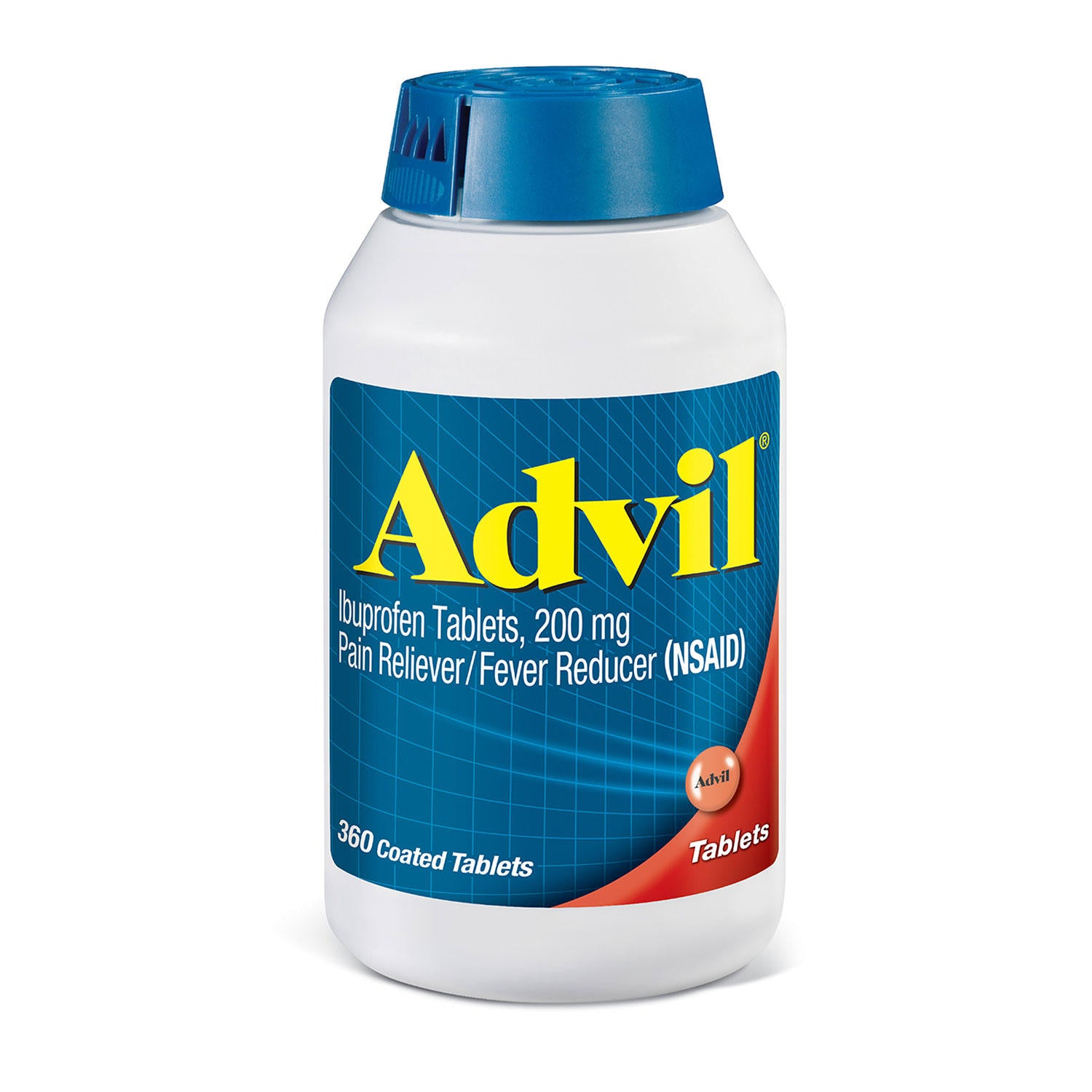 Advil Pain Reliever / Fever Reducer Coated Tablets, 200 mg. Ibuprofen (360 ct.)