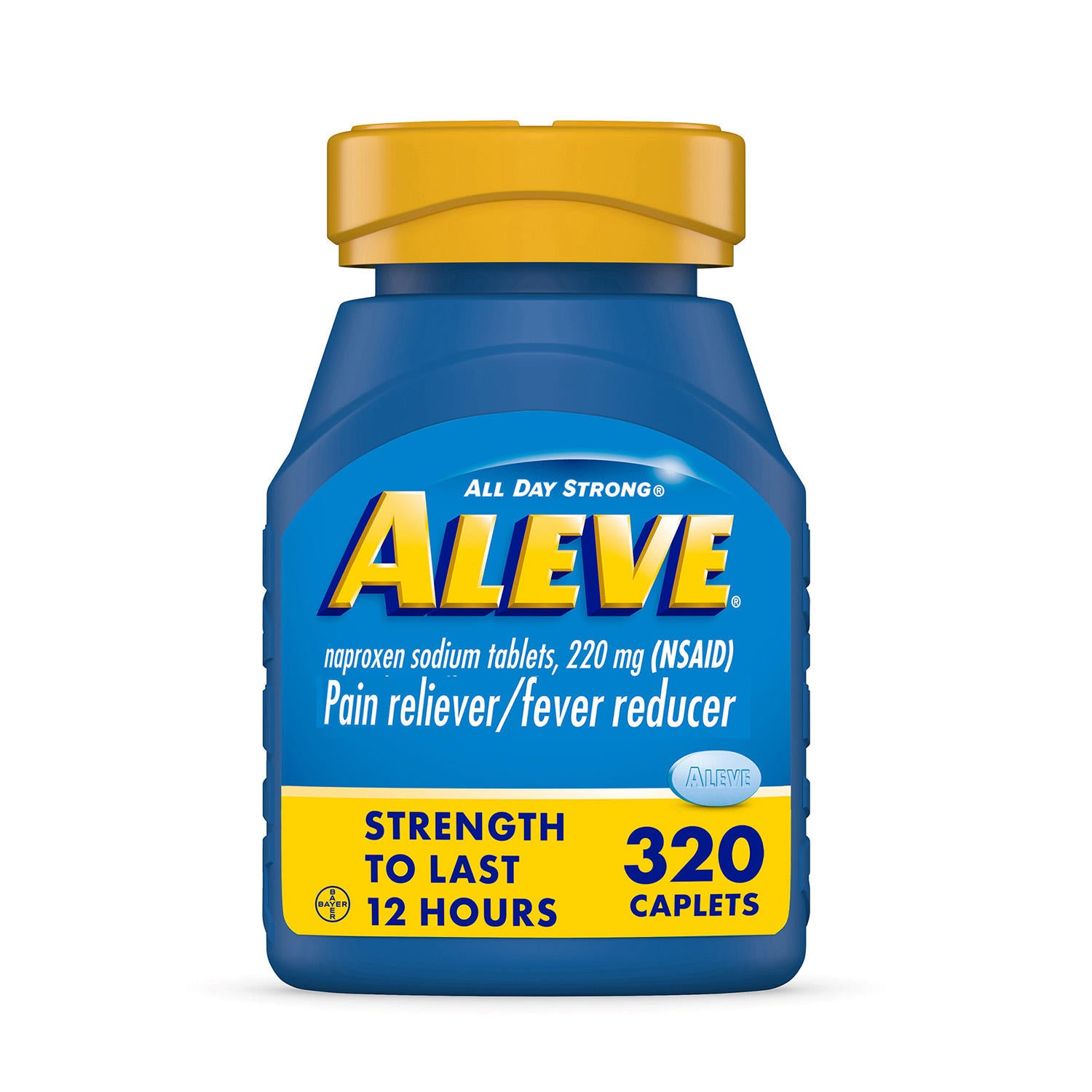 Aleve Naproxen Sodium Caplets, All Day Strong Pain Reliever (320 ct.)