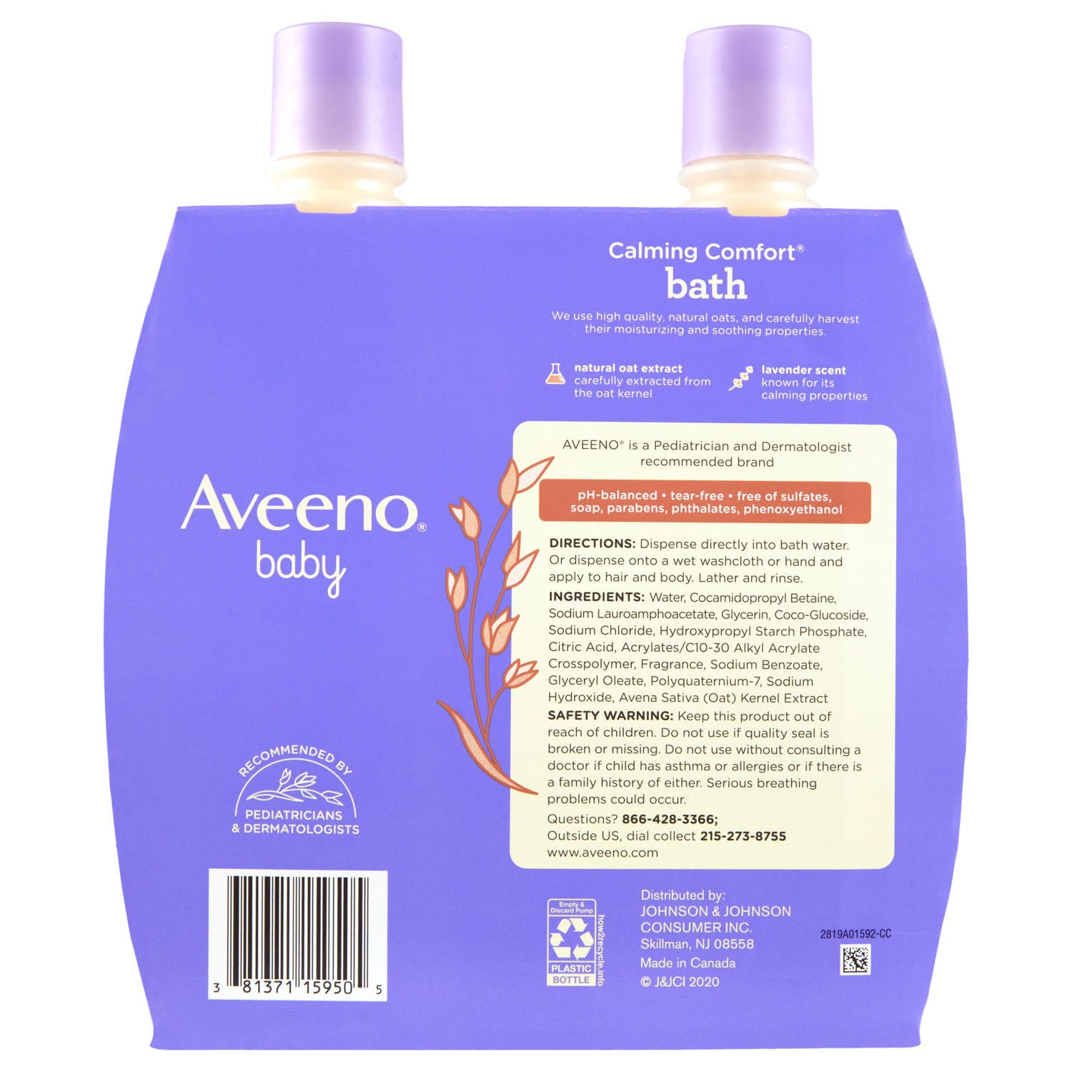 Aveeno Baby Calming Comfort Bath Wash (18 fl. oz., 2 pk.)