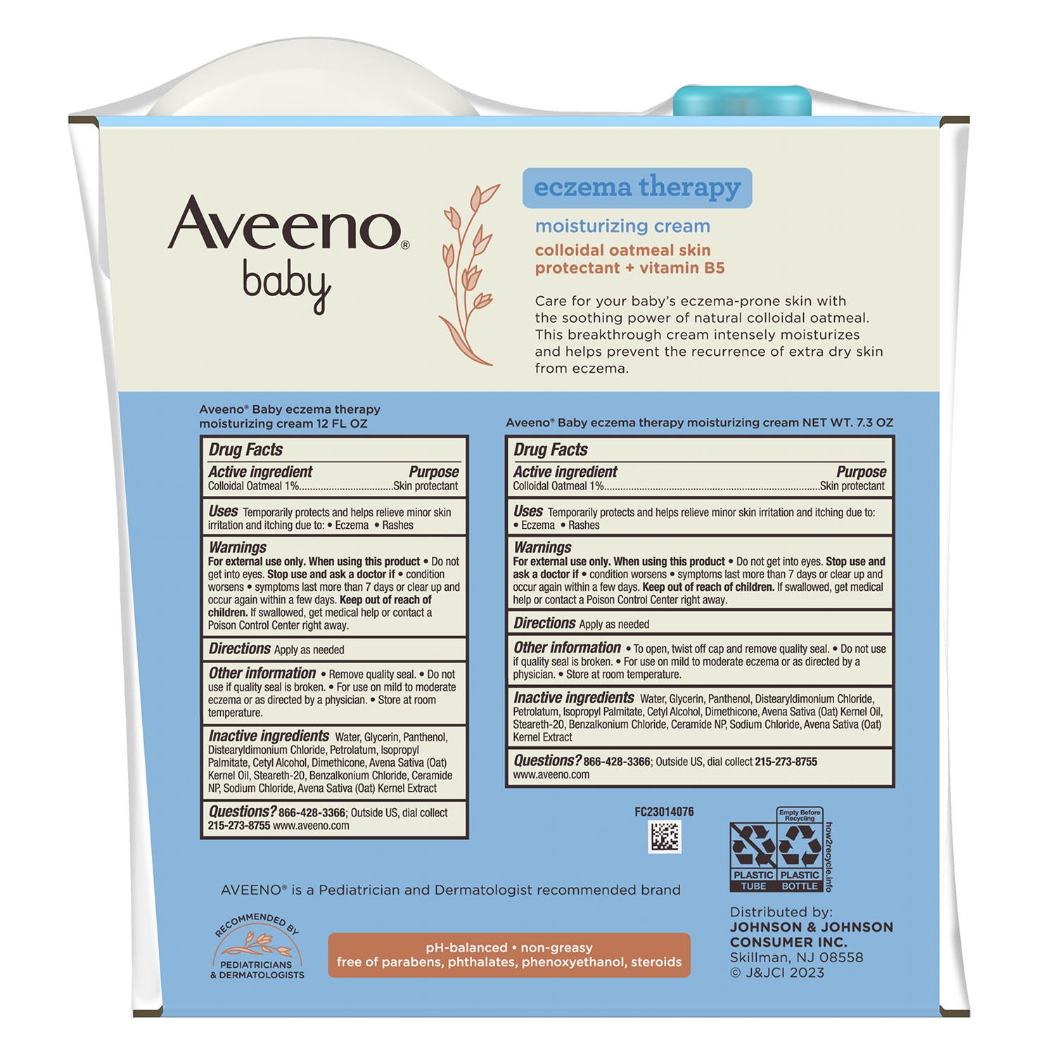 Aveeno Baby Eczema Therapy Moisturizing Cream (7.3 oz. and 12 fl. oz.)