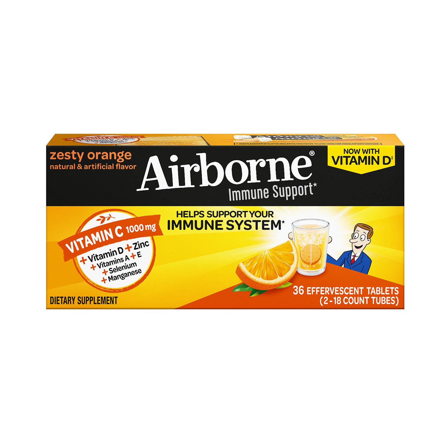 Airborne Immune Support  Effervescent Tablets, Zesty Orange (36 ct.)