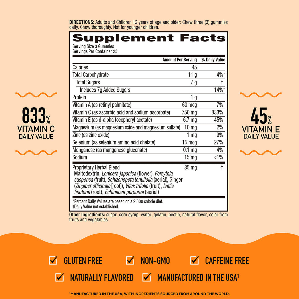 Airborne Immune Support Gummies, Assorted Fruit Flavors (75 ct.)