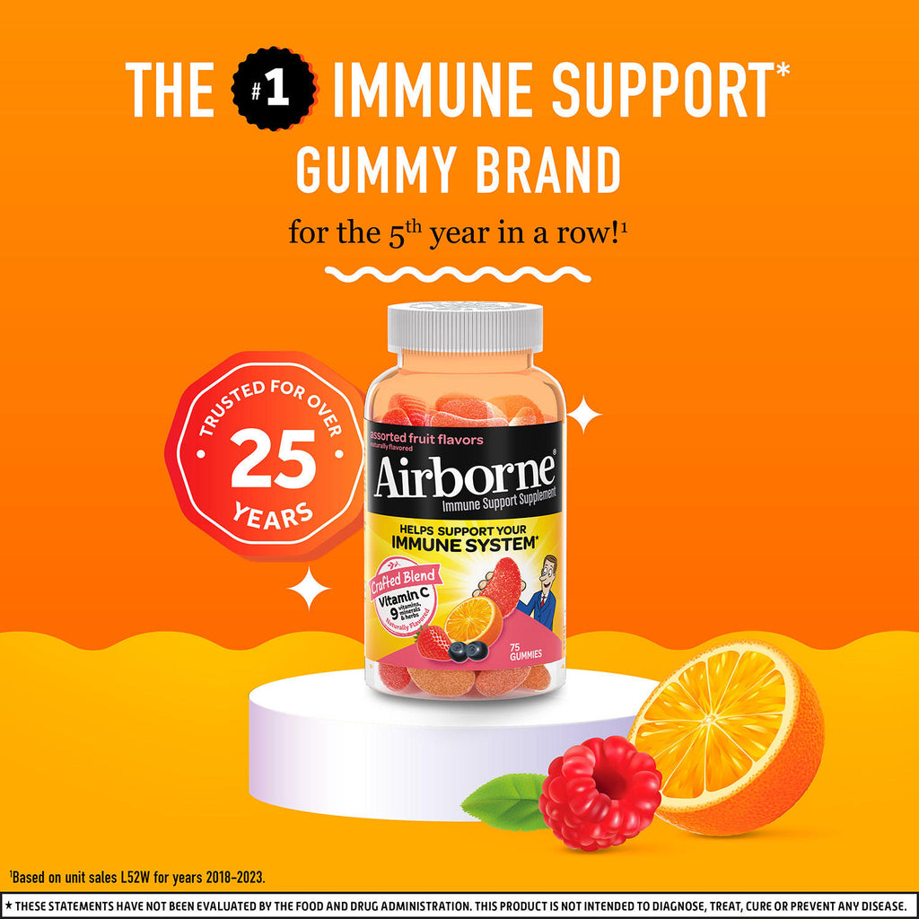 Airborne Immune Support Gummies, Assorted Fruit Flavors (75 ct.)