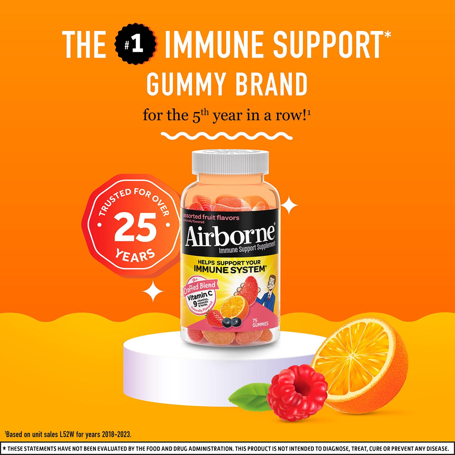 Airborne Immune Support Gummies, Assorted Fruit Flavors (75 ct.)