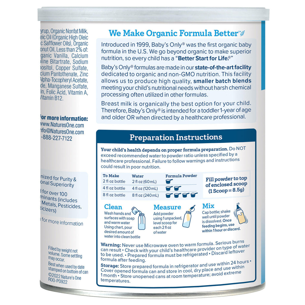 Baby's Only Organic Dairy Toddler Formula (31.75 oz.)