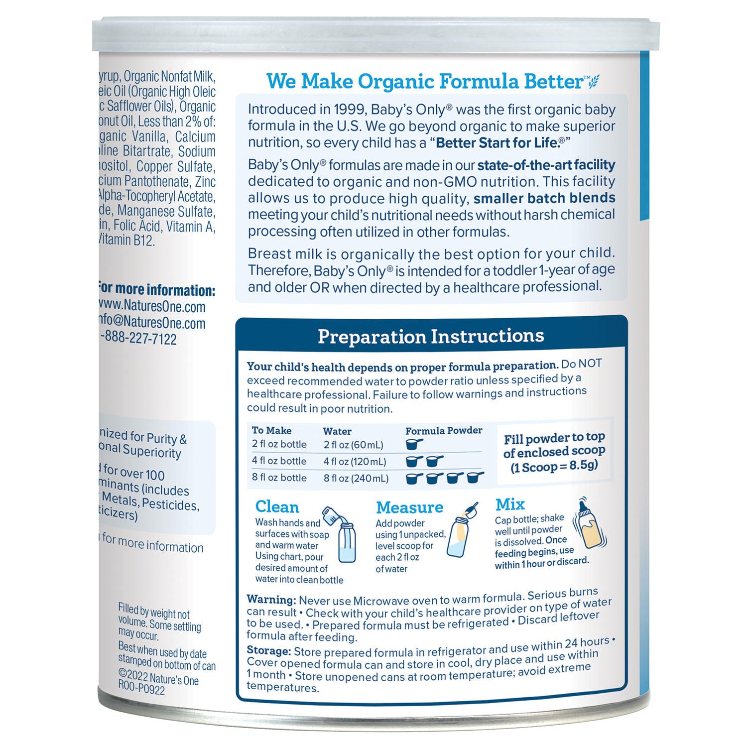 Baby's Only Organic Dairy Toddler Formula (31.75 oz.)