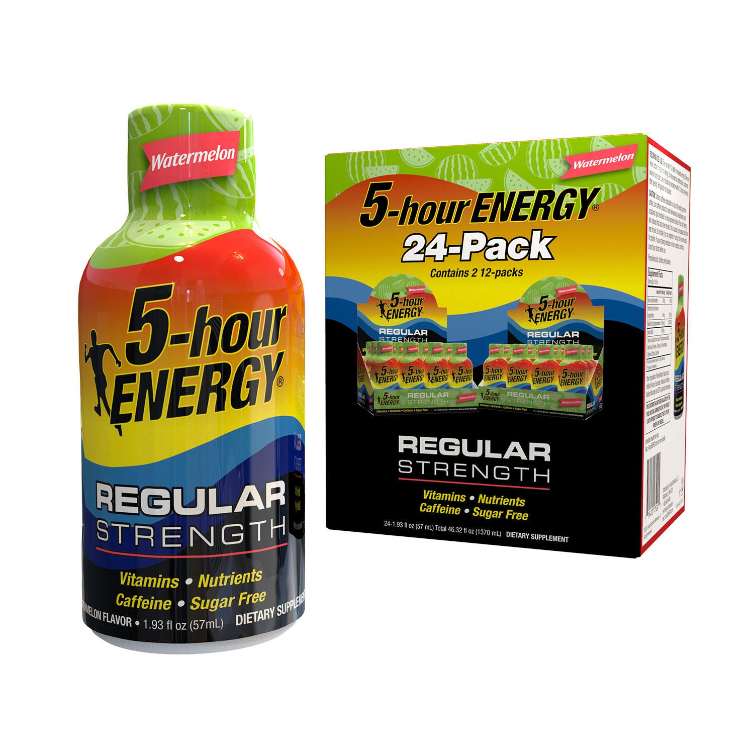 5-hour Energy Shot, Regular Strength, Watermelon (1.93 fl. oz., 24 pk.)