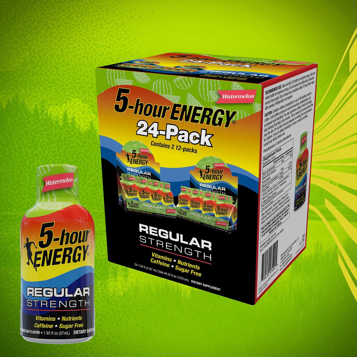 5-hour Energy Shot, Regular Strength, Watermelon (1.93 fl. oz., 24 pk.)