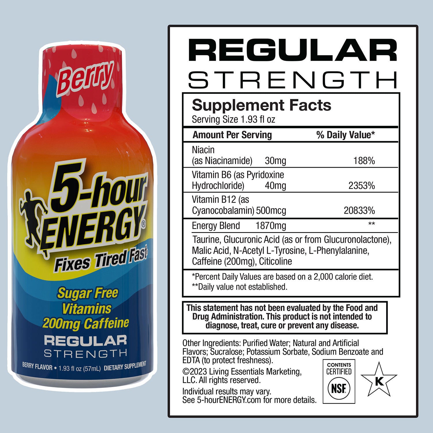 5-hour ENERGY Shot, Regular Strength, Berry (1.93 oz., 24 ct.)