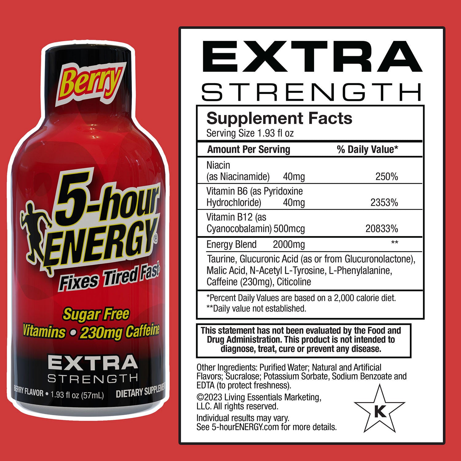5-hour ENERGY Shot, Extra Strength, Berry (1.93 oz., 24 ct.)