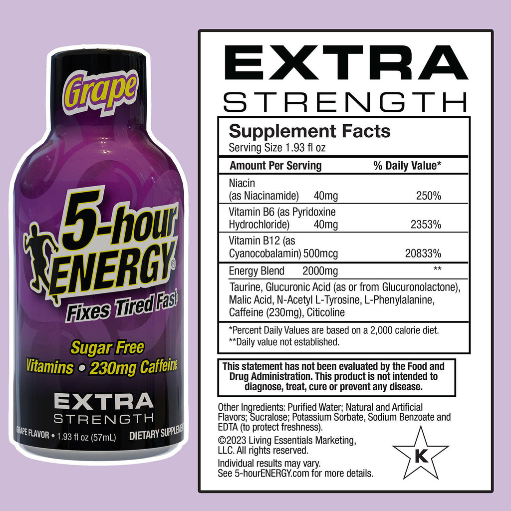 5-hour ENERGY Shot, Extra Strength, Grape (1.93 oz., 24 ct.)