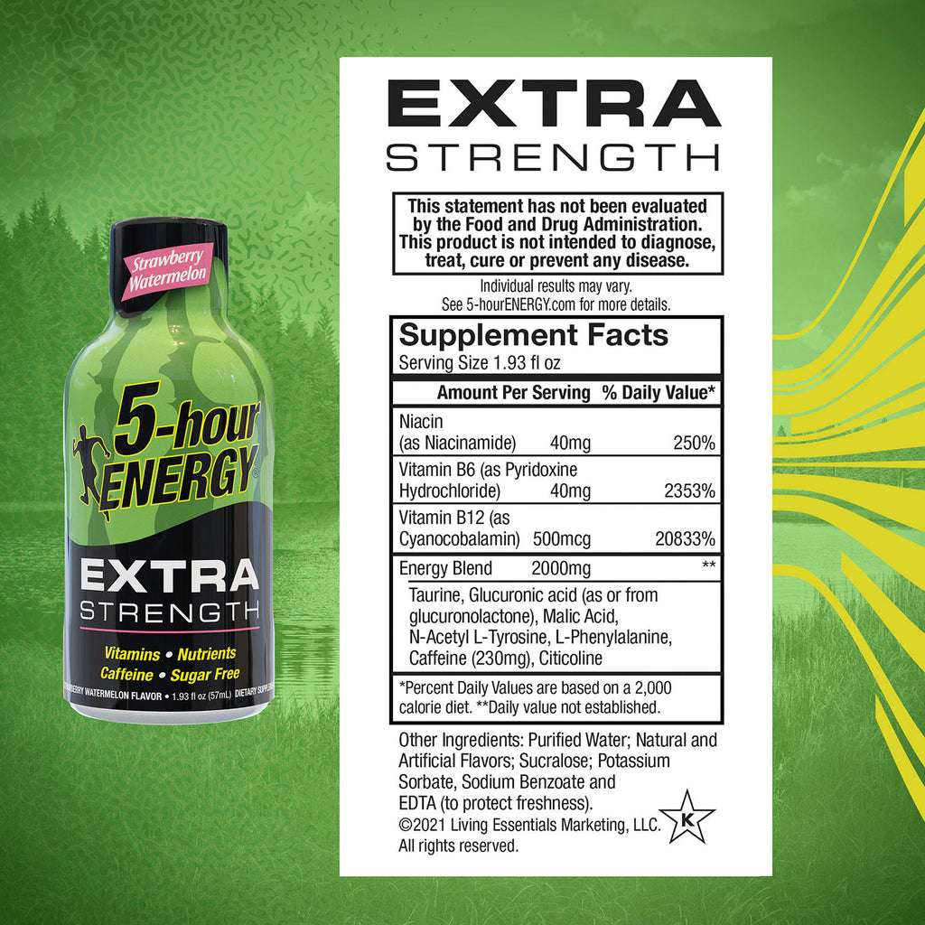 5-hour ENERGY Shot, Extra Strength, Strawberry Watermelon (1.93 oz., 24 ct.)