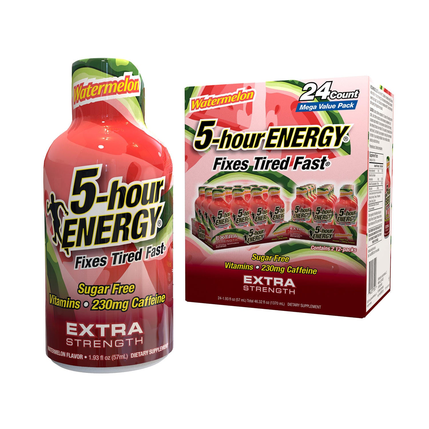 5-hour ENERGY Shot, Extra Strength, Watermelon, (1.93 oz, 24 ct.)