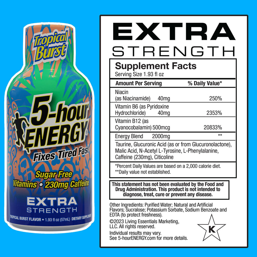 5-hour ENERGY Shot, Extra Strength, Tropical Burst (1.93 oz., 24 ct.)