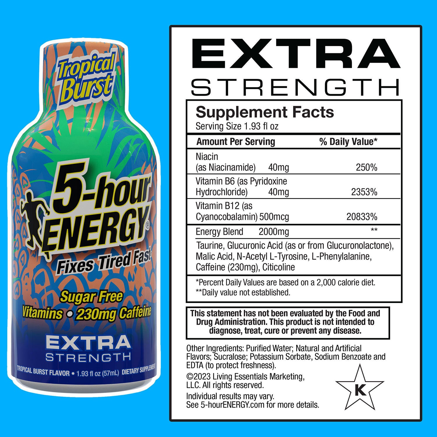 5-hour ENERGY Shot, Extra Strength, Tropical Burst (1.93 oz., 24 ct.)