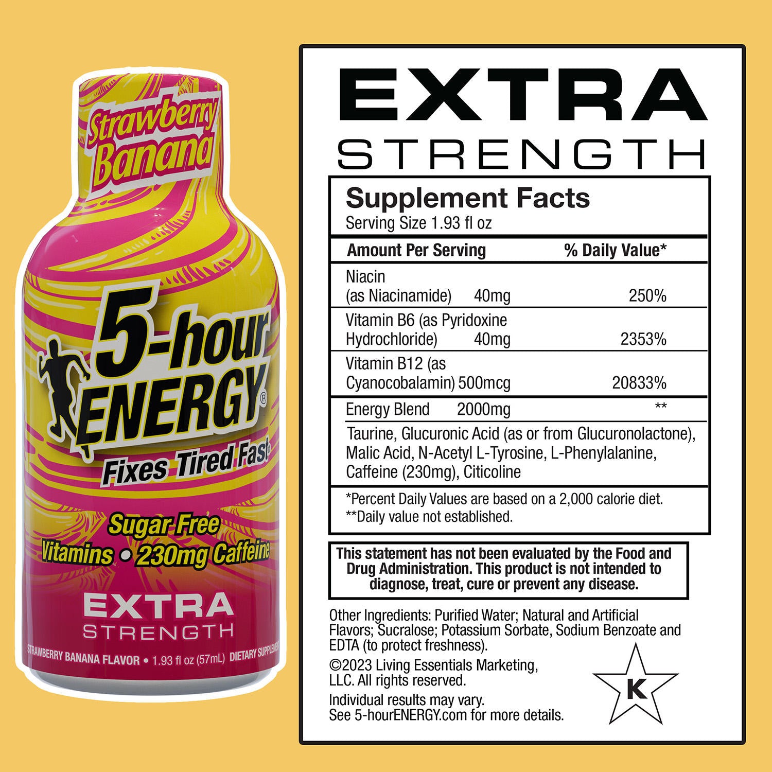 5-hour ENERGY Shot, Extra Strength, Strawberry Banana (1.93 oz., 24 ct.)