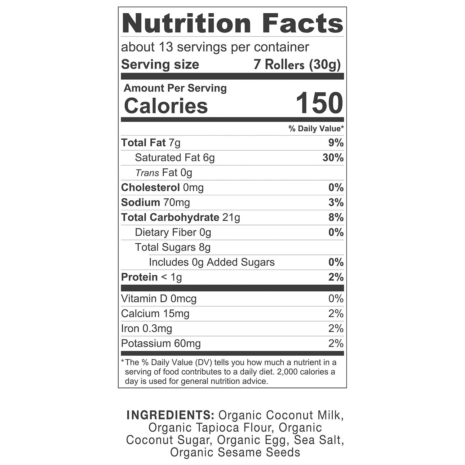 Ava Organics Coconut Crispy Rollers (14.1 oz.)