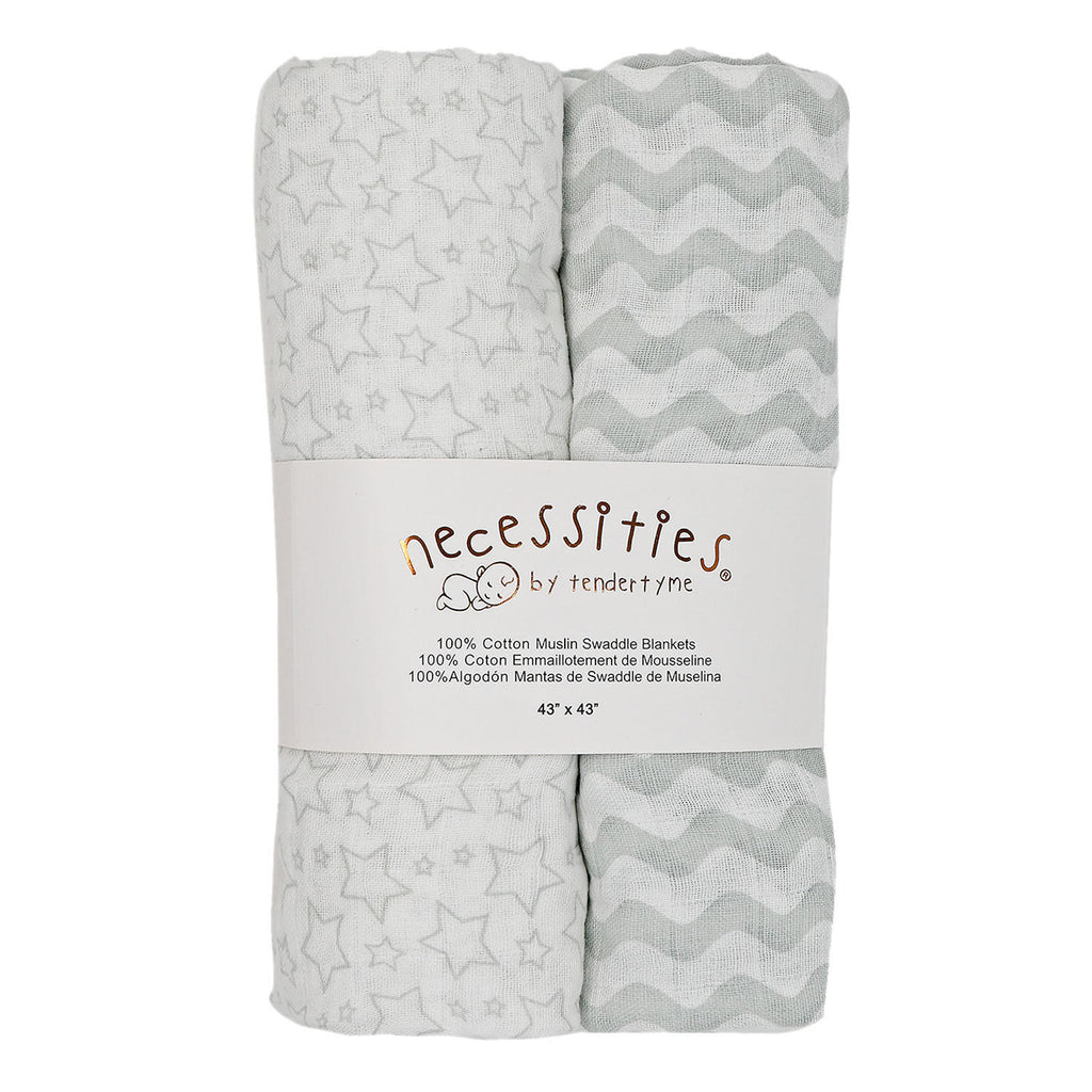 7-Piece Baby Blanket, Swaddler & Receiving Blanket Bundle (Choose Color)