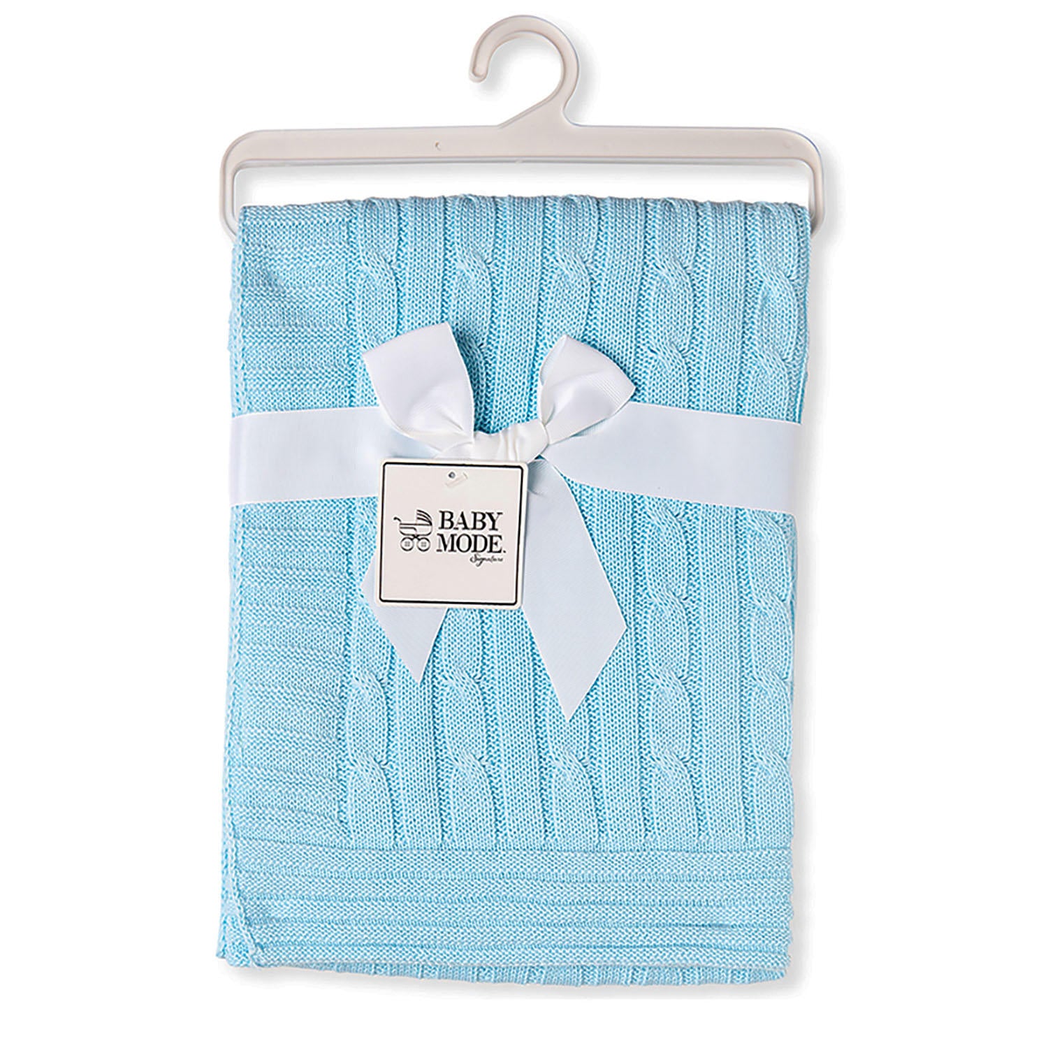 Baby Mode Signature Cable Knit Baby Blanket Gift Set (Choose Your Color)