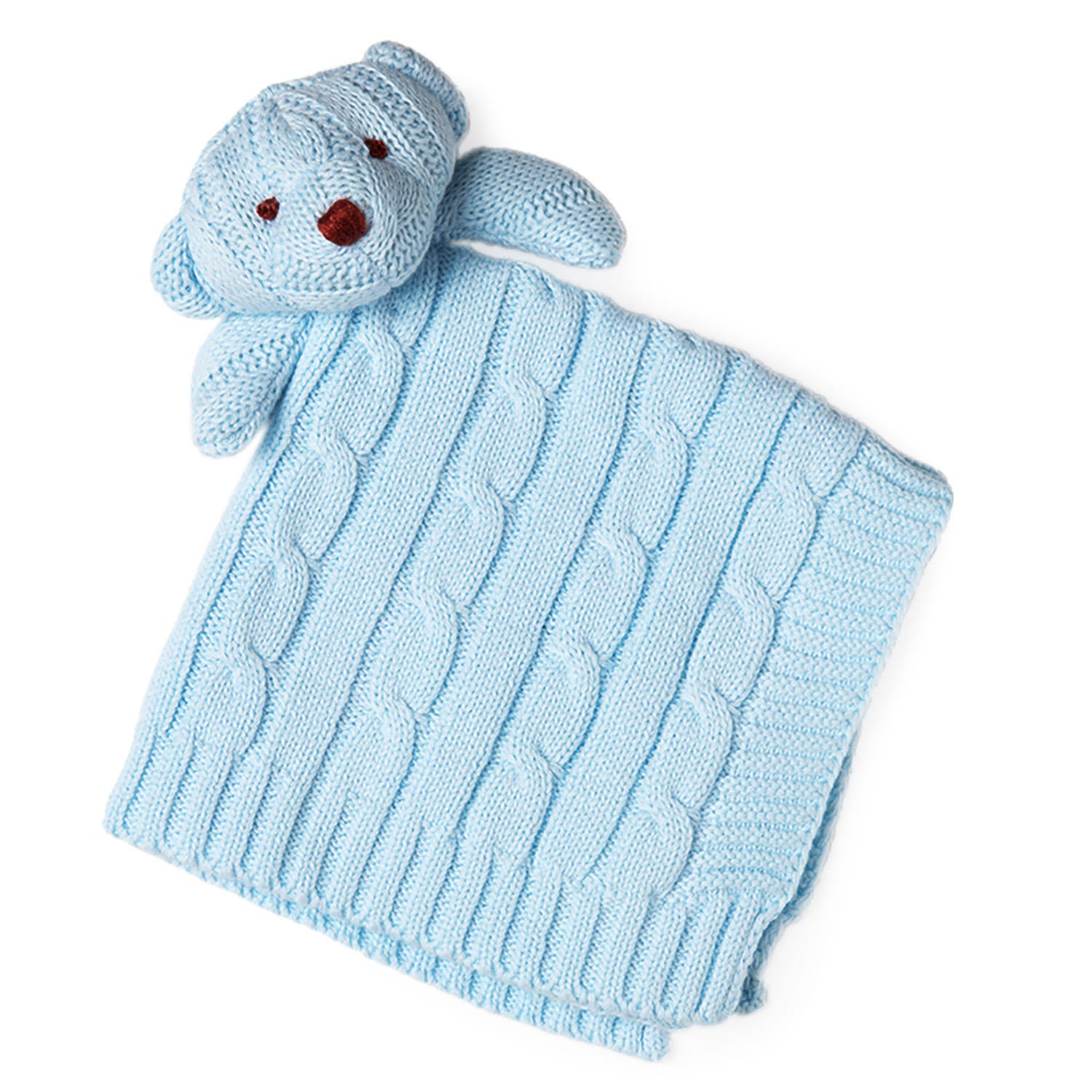 Baby Mode Signature Cable Knit Baby Blanket Gift Set (Choose Your Color)