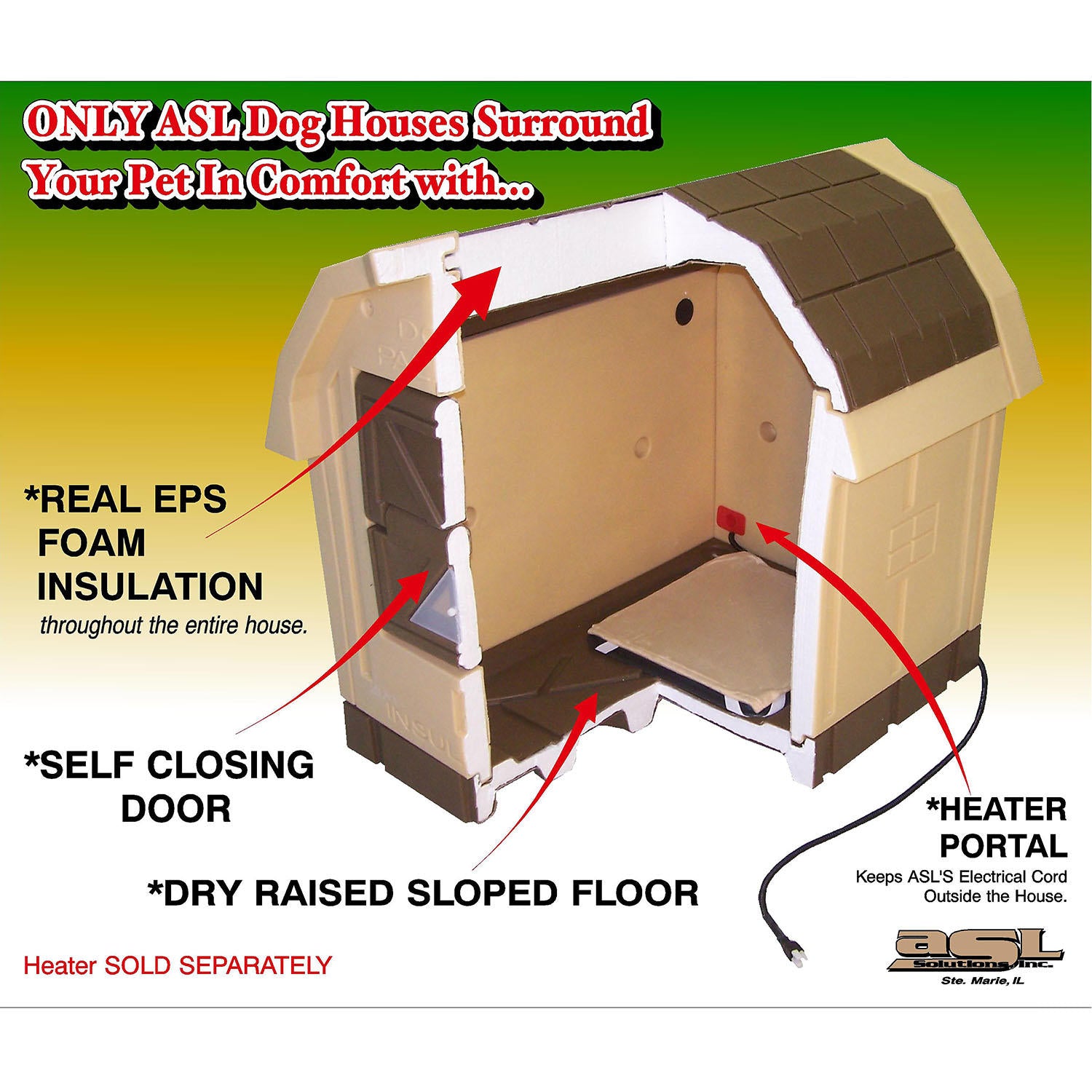 ASL Solutions Grey Insulated Dog Palace & Bed Combo