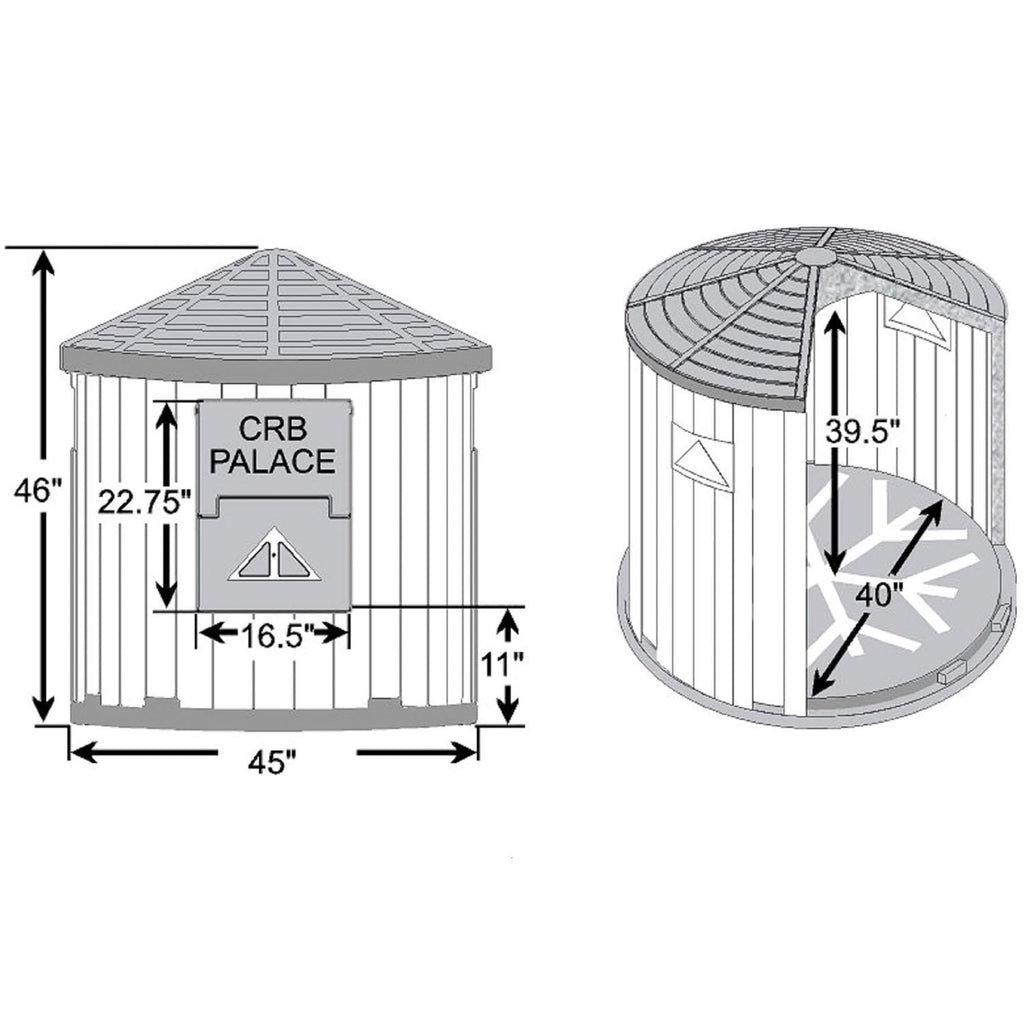 ASL Solutions Insulated Colossal Round Barn Premium Palace Dog House (38" Diam., 46"H)