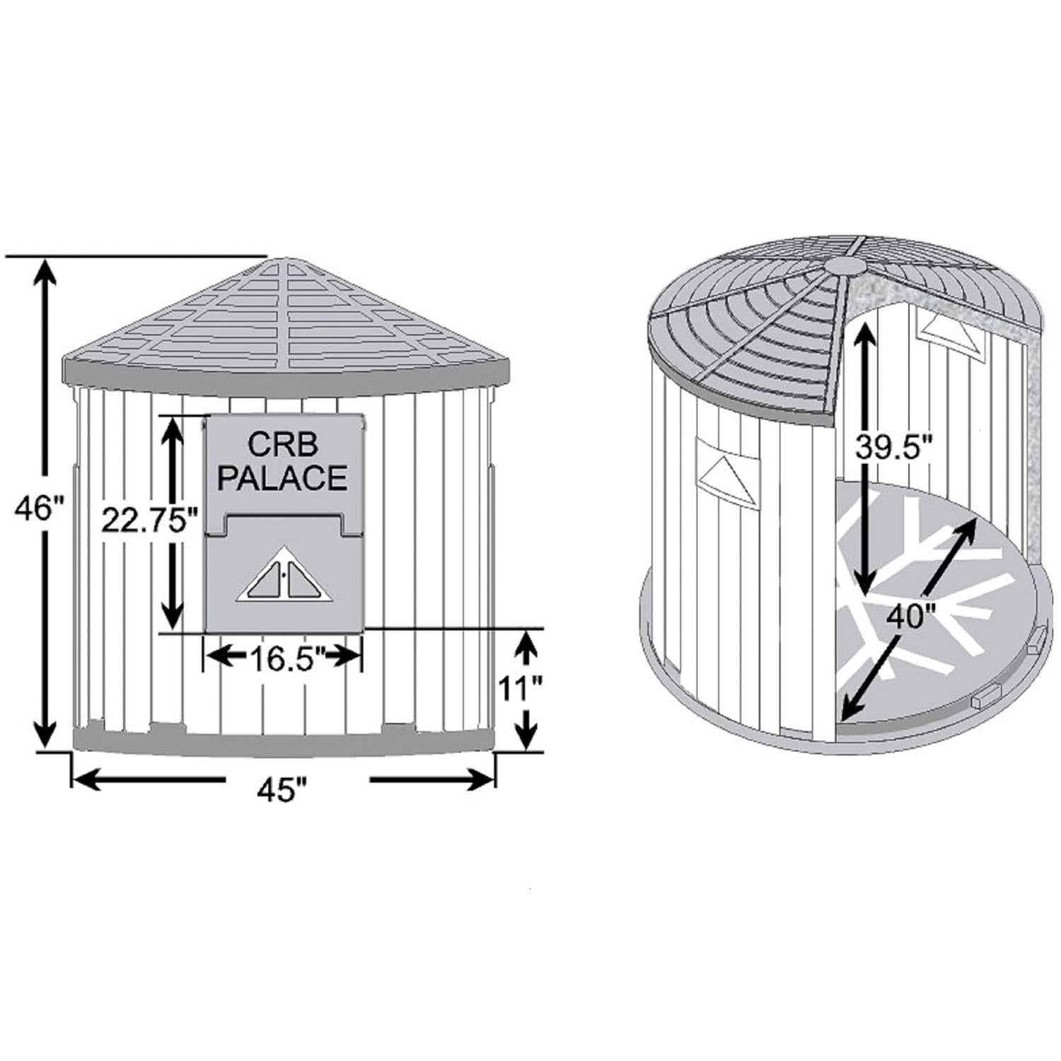 ASL Solutions Insulated Colossal Round Barn Premium Palace Dog House (38" Diam., 46"H)