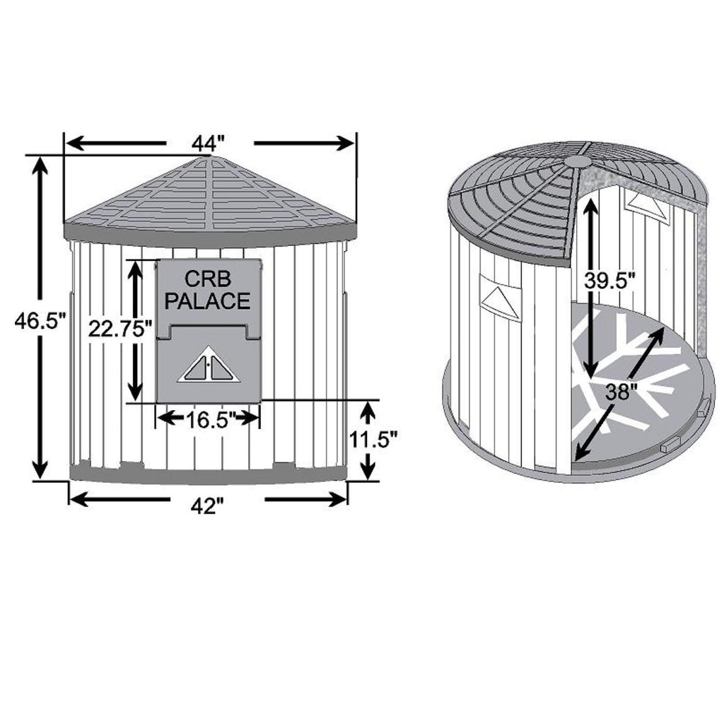 ASL Solutions Insulated Colossal Round Barn Dog House CRB Palace, Tan/Brown