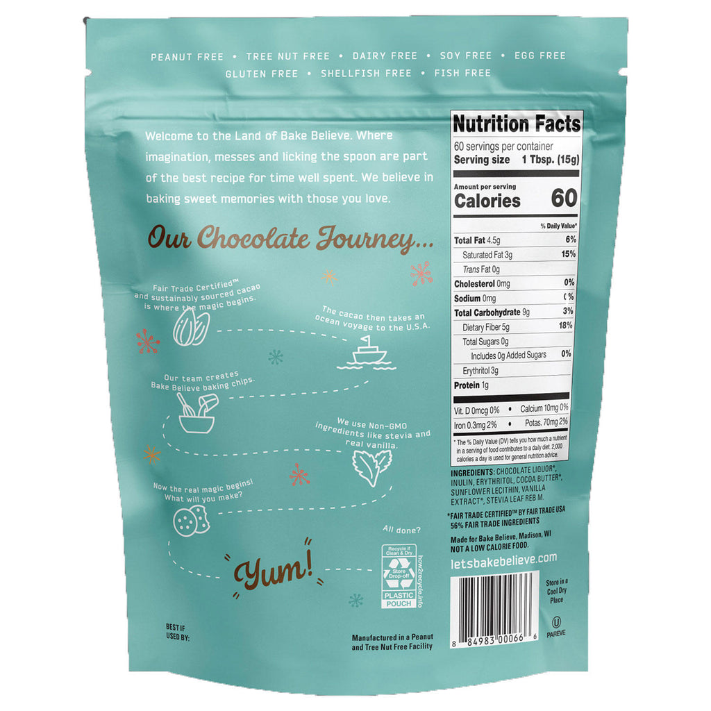 Bake Believe No Sugar Added Dark Chocolate Chips (32 oz.)
