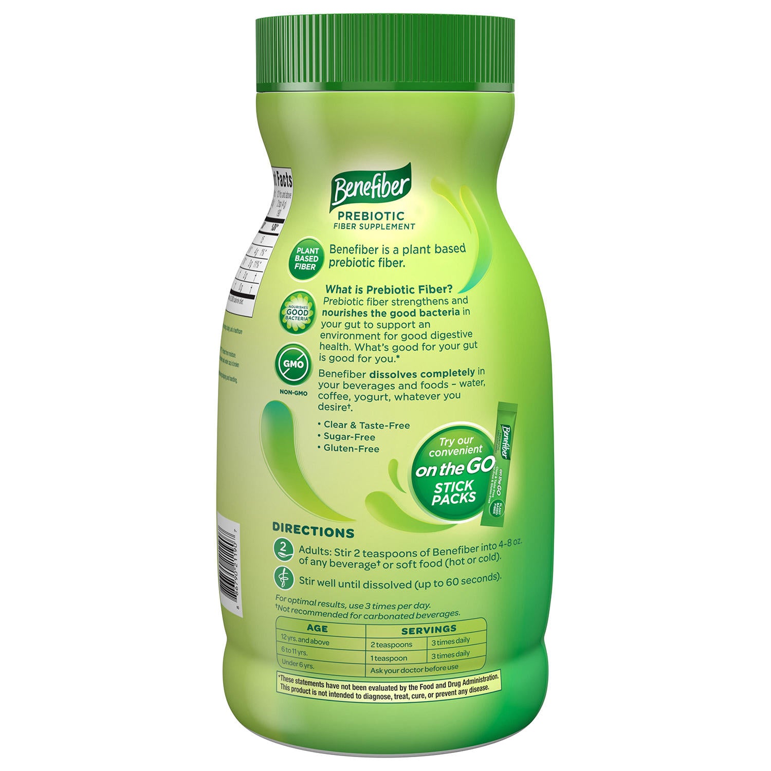 Benefiber Daily Prebiotic Fiber Supplement Powder for Digestive Health, Unflavored (26.8 oz.)