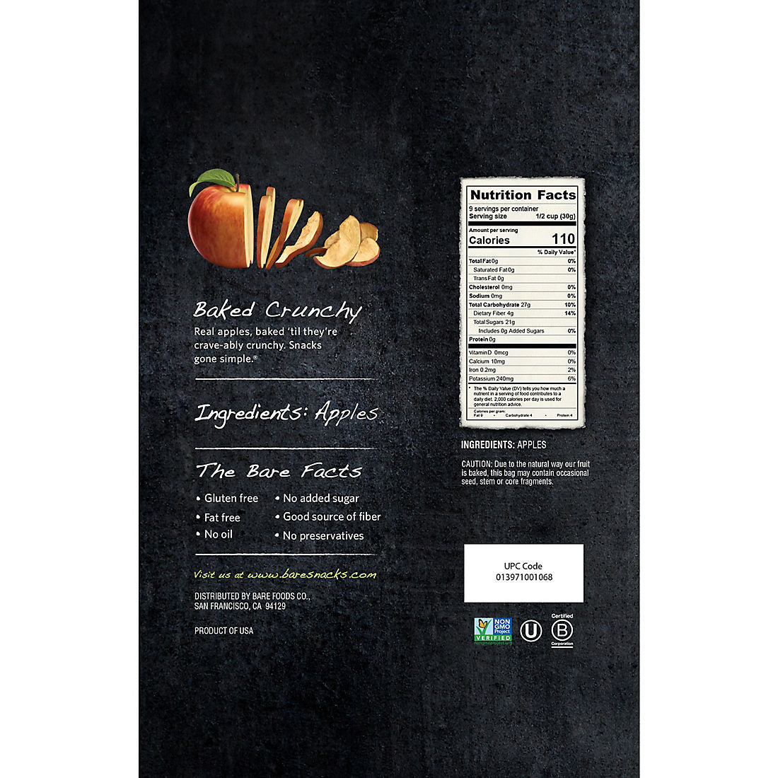Bare Fuji & Reds Apple Chips, 10 oz.