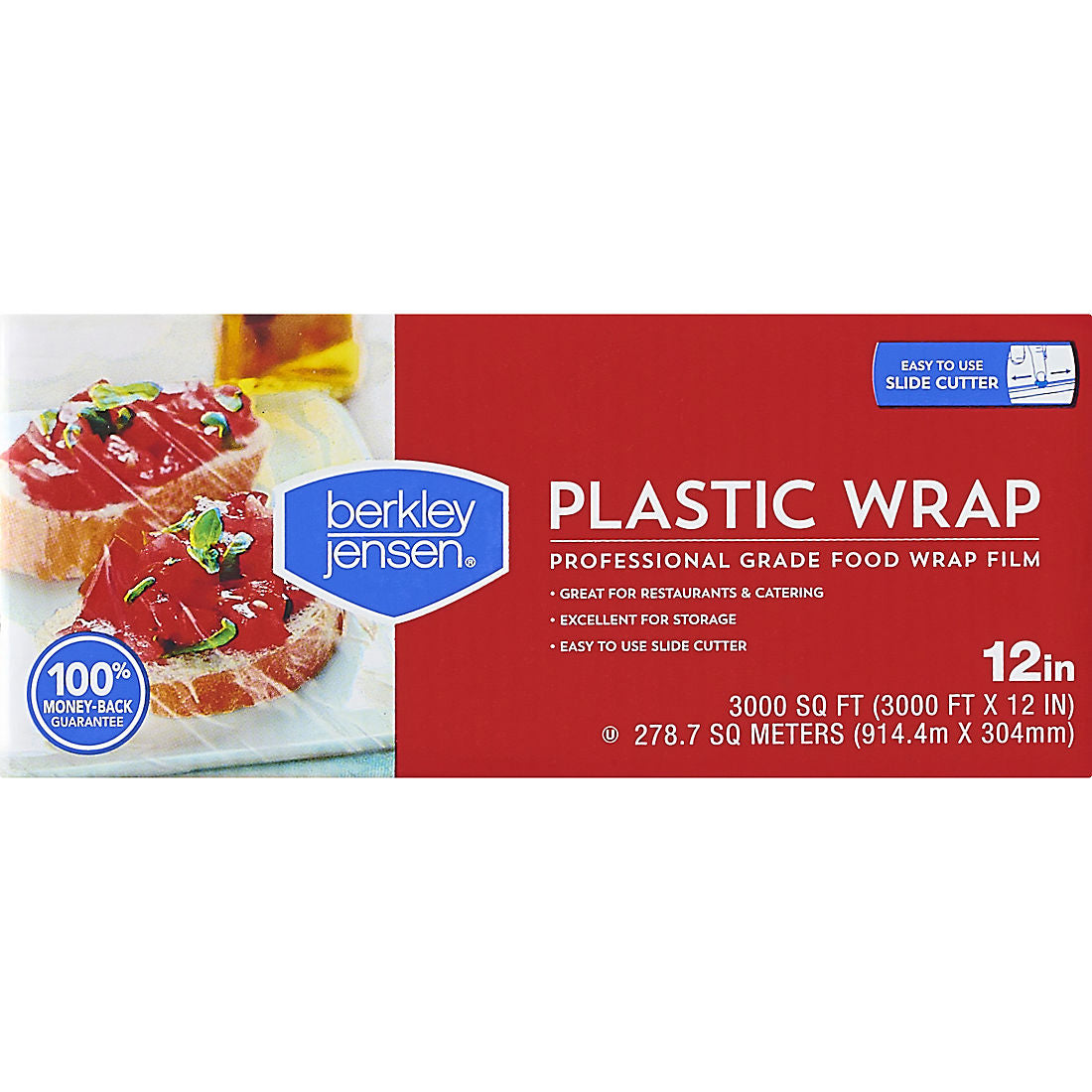 Berkley Jensen 12" x 3,000' Plastic Film Wrap - Clear