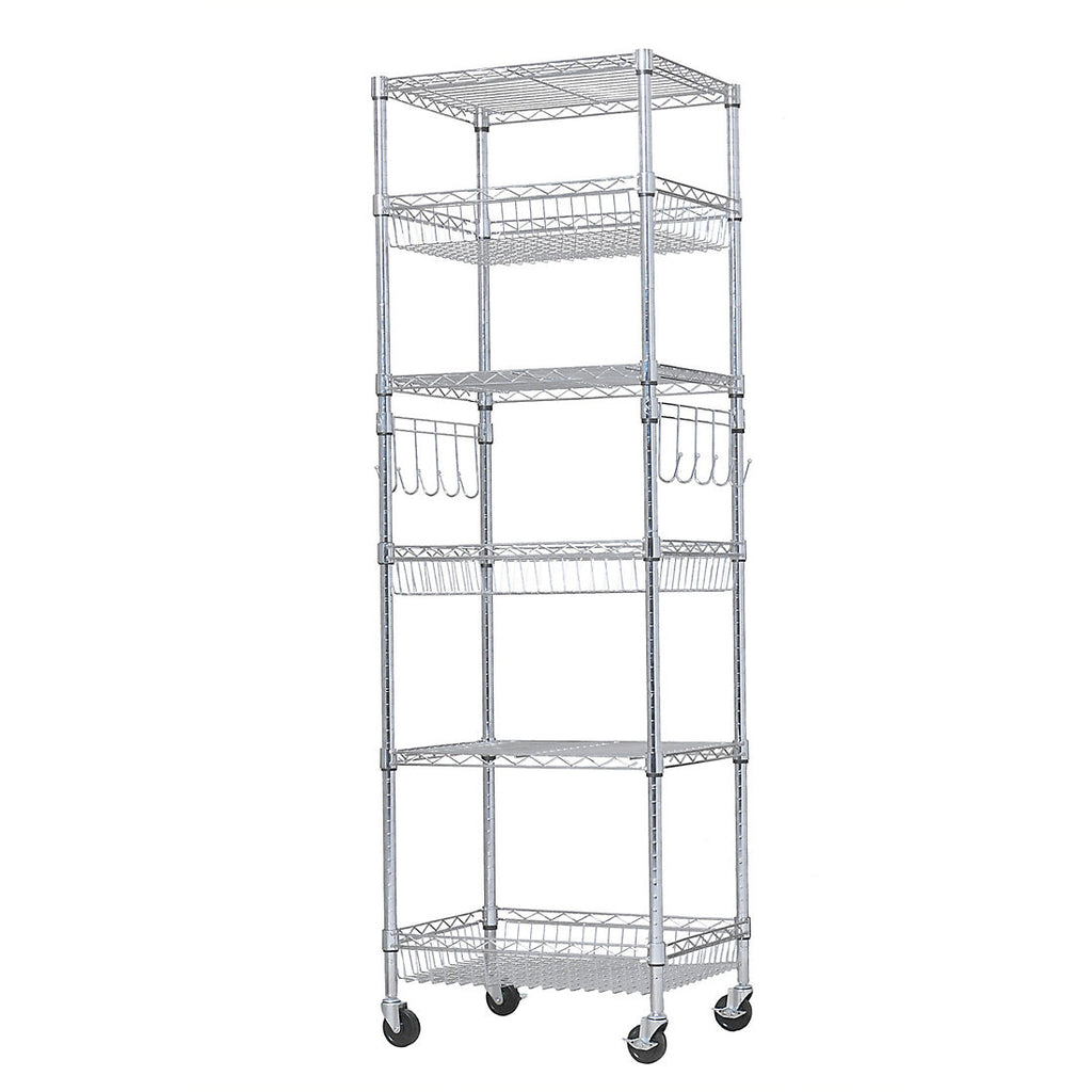 Berkley Jensen 24" 6-Shelf Steel Rack - Chrome