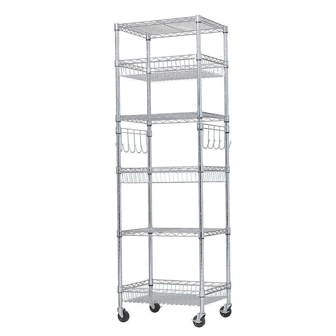 Berkley Jensen 24" 6-Shelf Steel Rack - Chrome