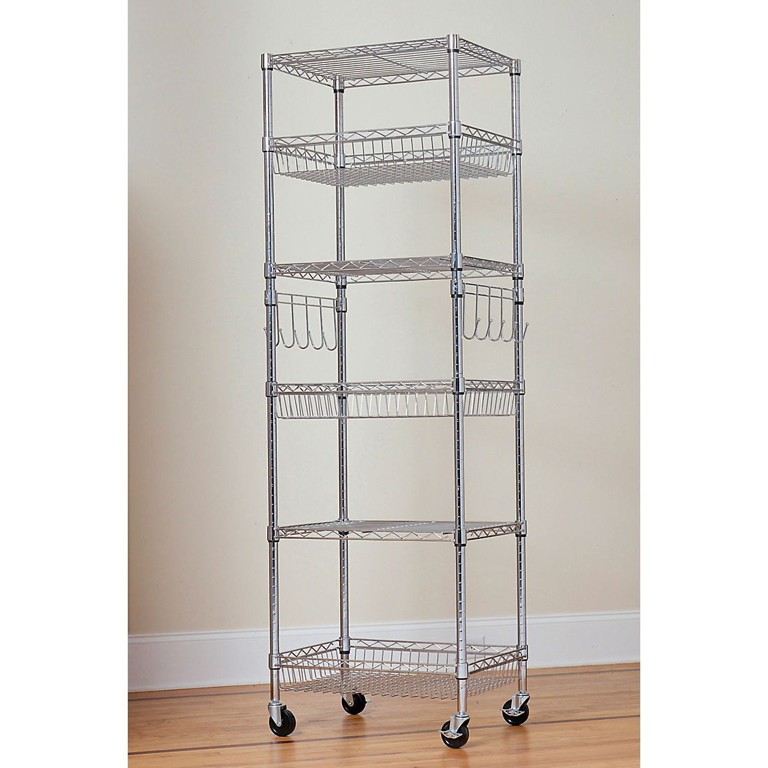 Berkley Jensen 24" 6-Shelf Steel Rack - Chrome