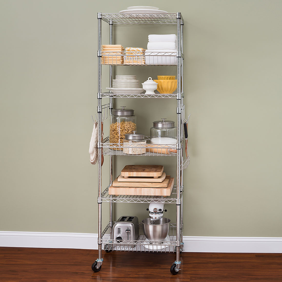Berkley Jensen 24" 6-Shelf Steel Rack - Chrome