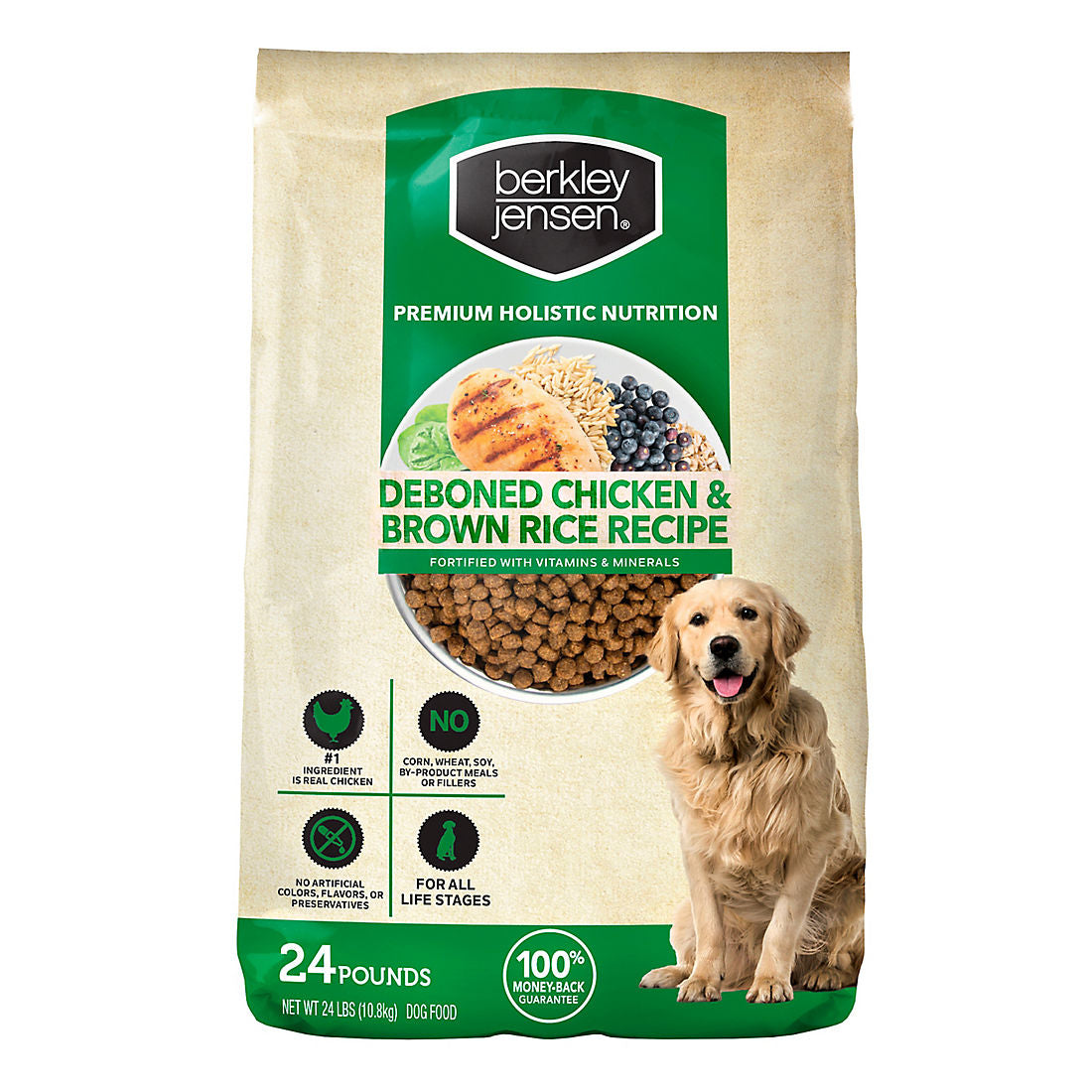 Berkley Jensen Chicken and Brown Rice Dry Dog Food, 24 lbs.