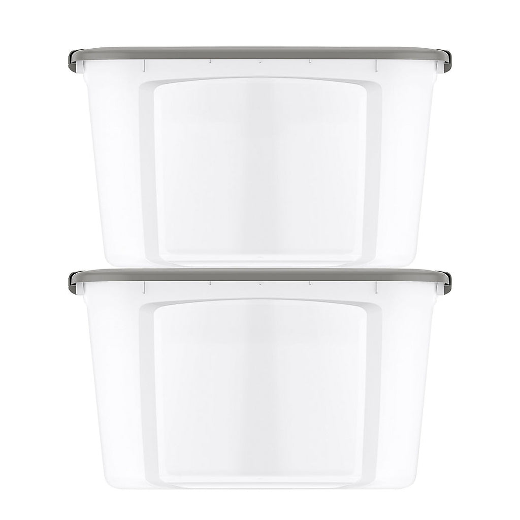 Bella Storage Solution 20-Gal. Tote with Locking Lid, 2 pk. - Clear