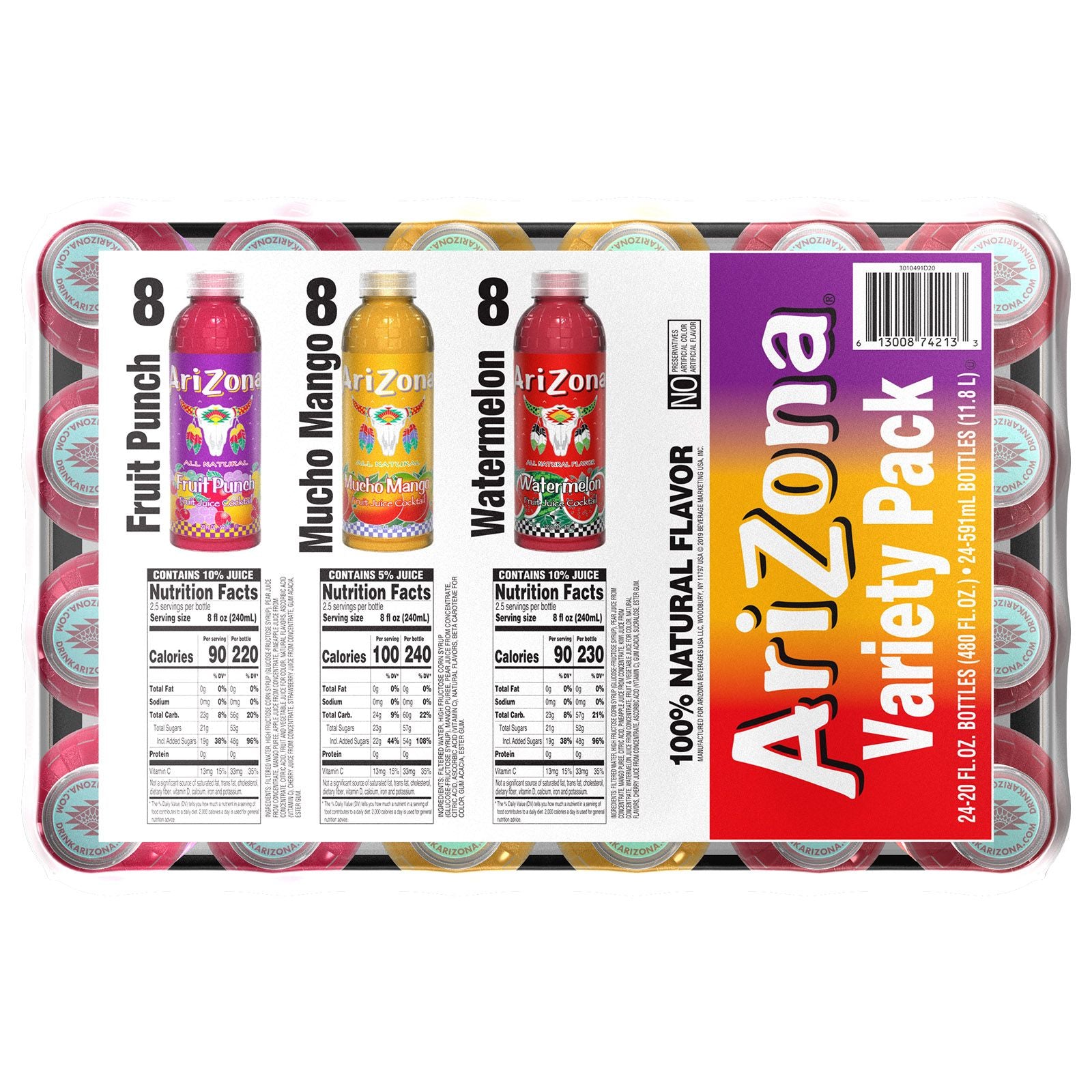 Arizona Fruit Juice Variety Pack, 24 pk.