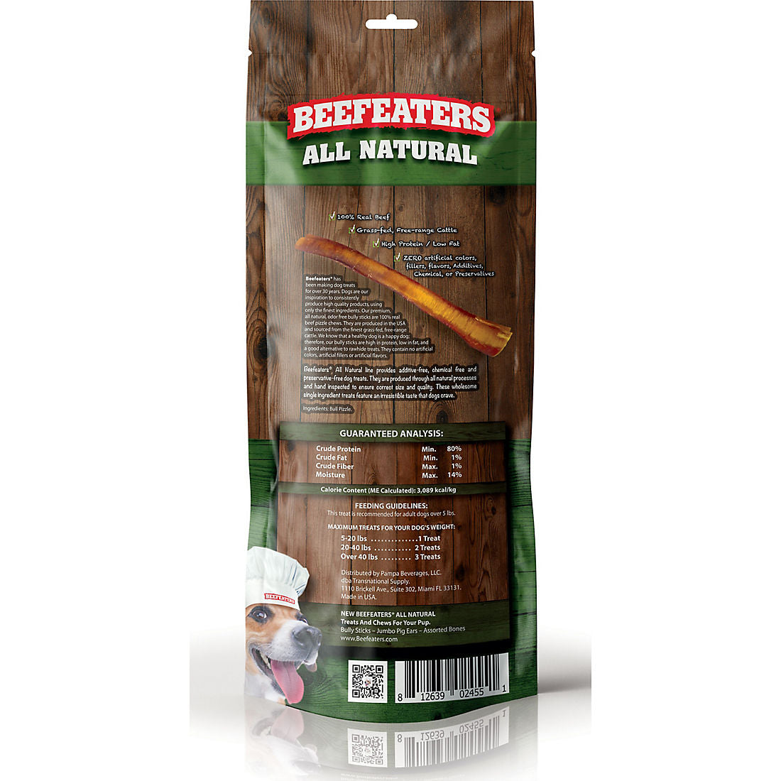 Beefeaters No Odor Natural Bully Sticks, 6 ct.