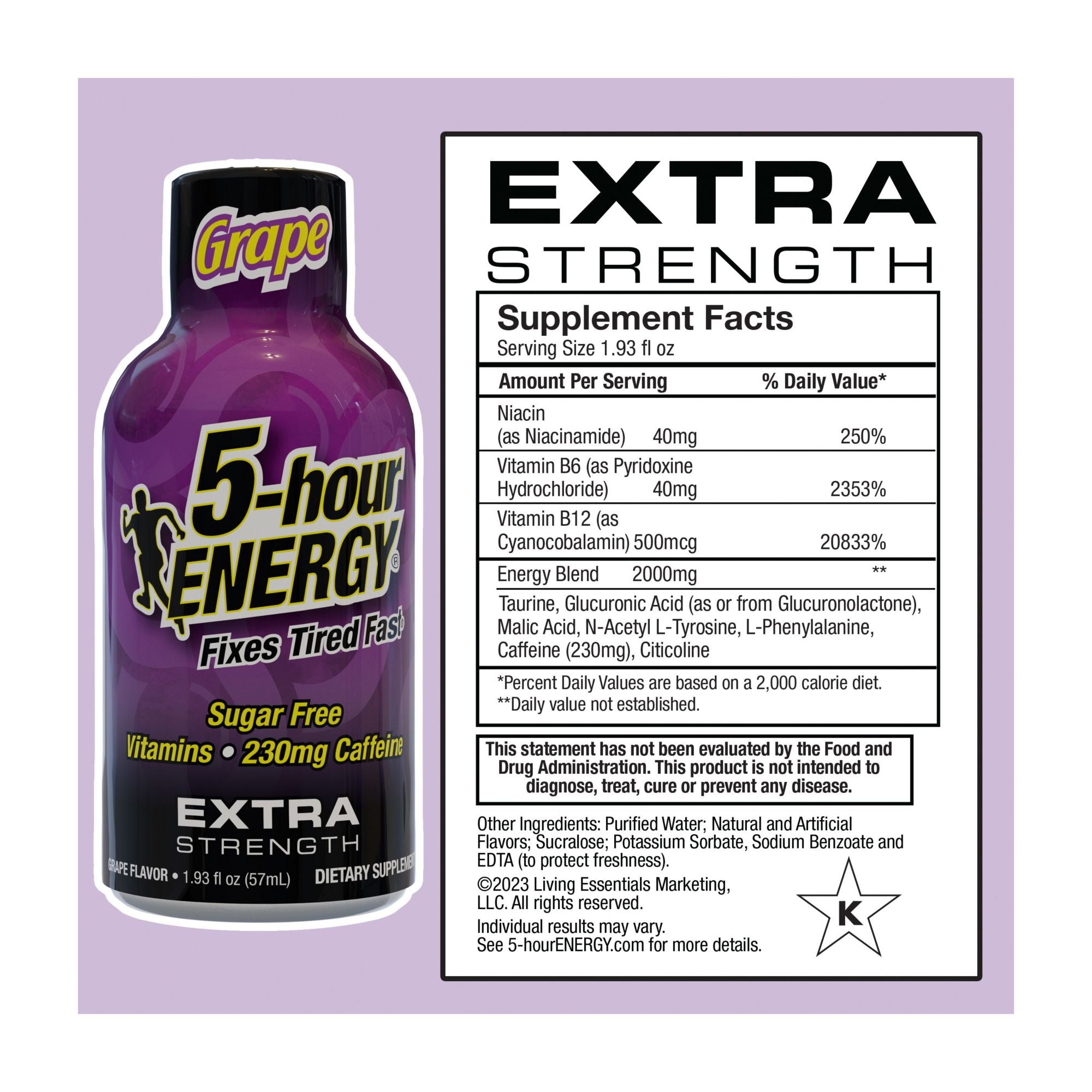 5 Hour Energy Extra Strength Grape, 24 pk.